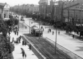 Трамвай в центре города